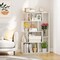 Costway 47" Open-back Geometric Bookshelf Home 6-Cube Large Bookcase with Anti-tip Kits Natural/White